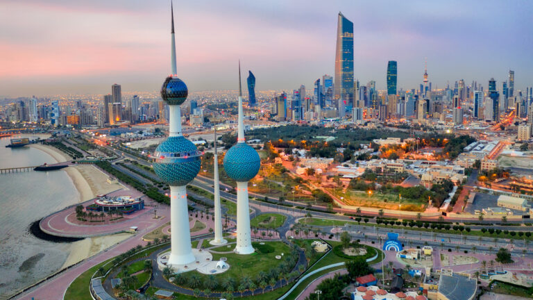 Kuwait City skyline at night