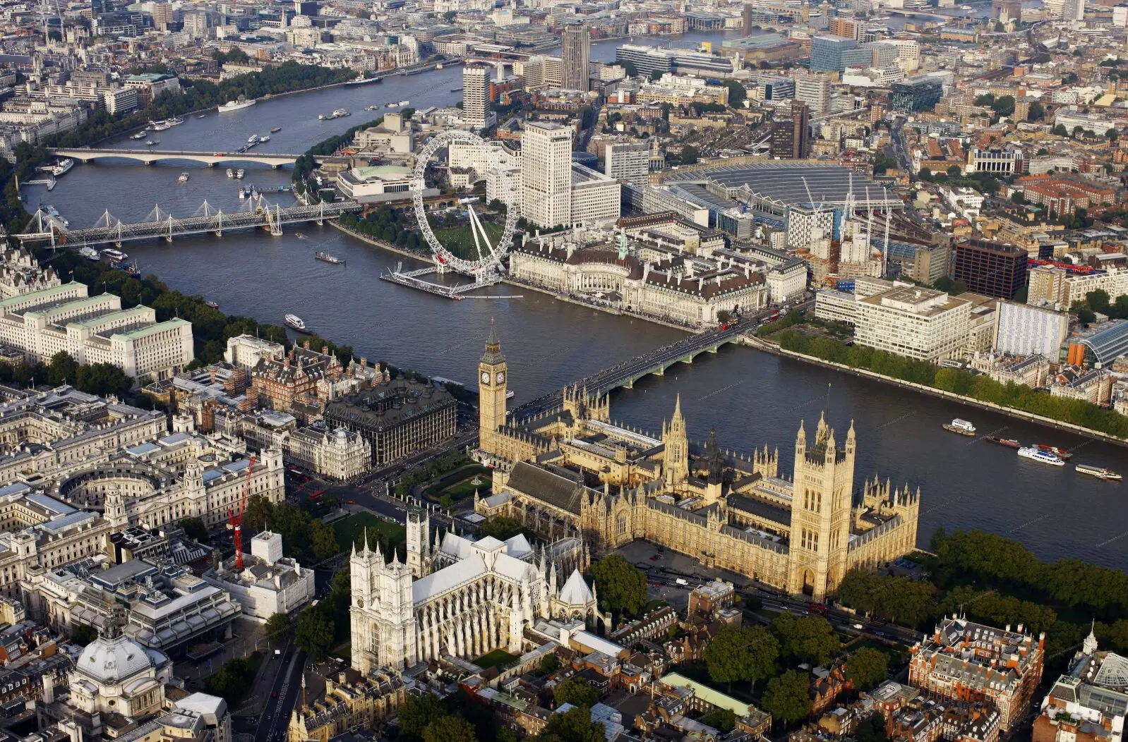 Westminster and the River Thames (Houses of Parliament), UK