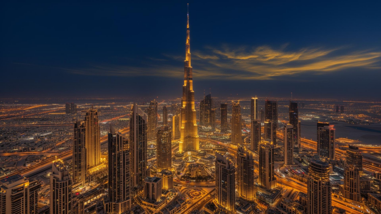 Downtown Dubai Skyline at Dusk, UAE