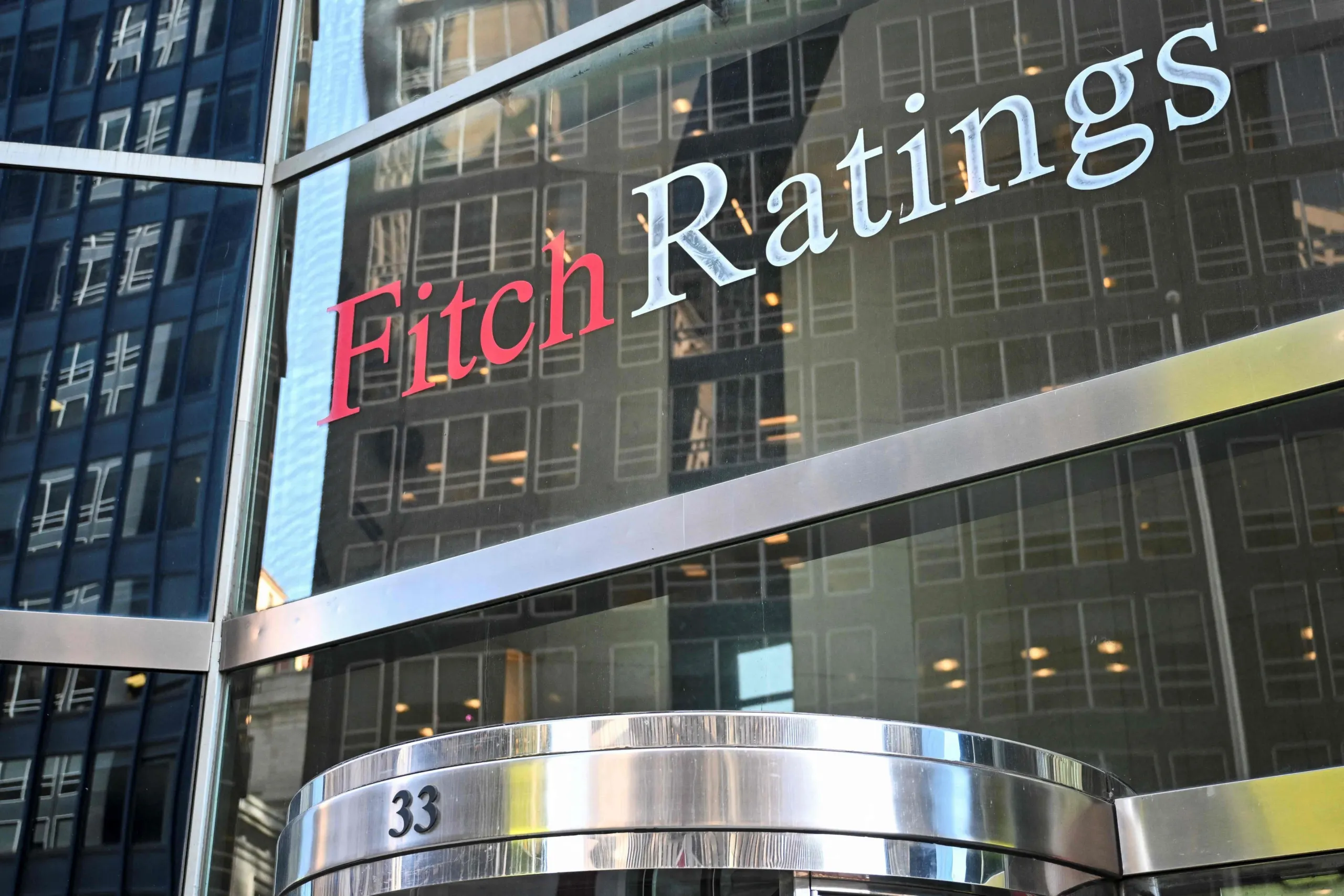 Fitch Ratings signage at the agency office, United States
