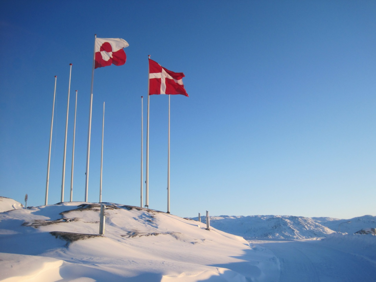 Greenland and Denmark Flags, Greenland