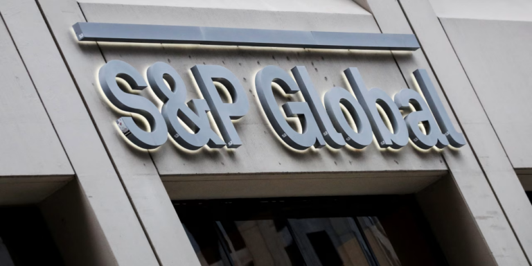 S&P Global signage at the company office, United States