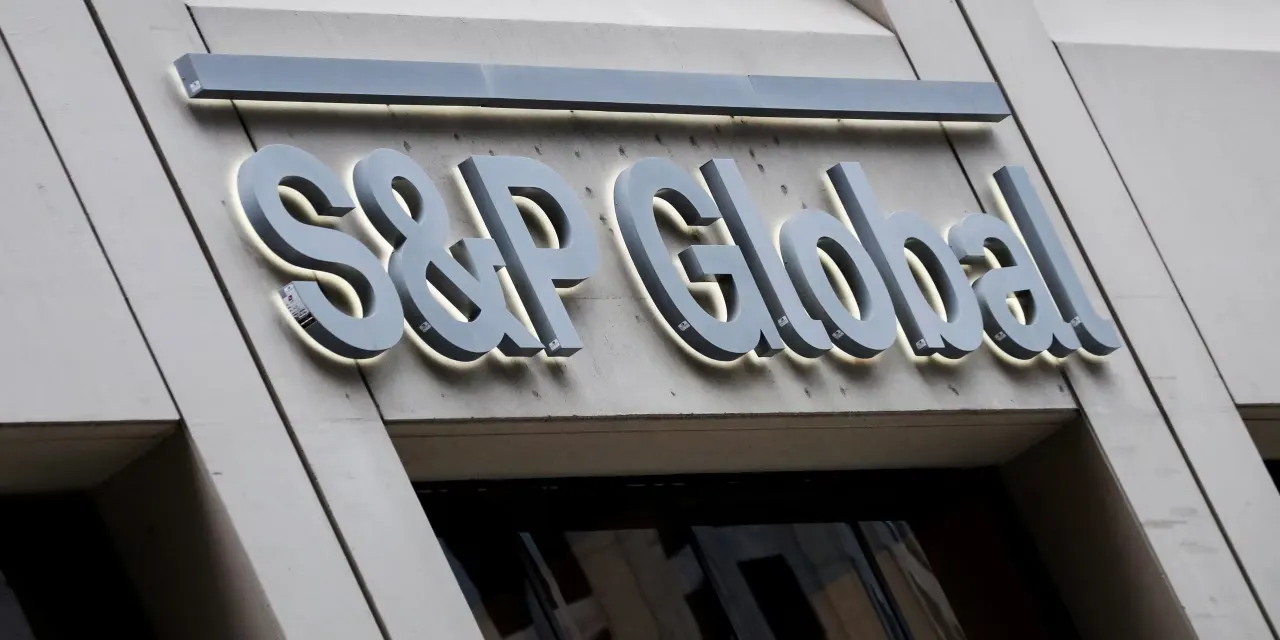 S&P Global signage at the company office, United States