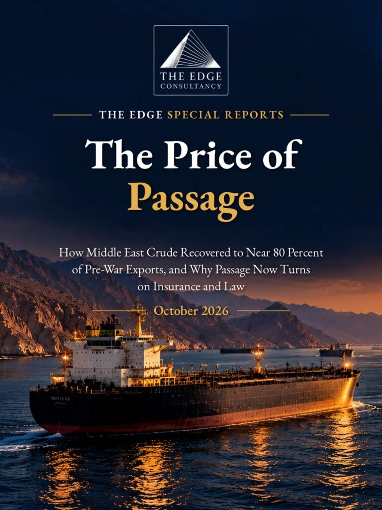 The Price of Passage: How Middle East Crude Recovered to Near 80 Percent of Pre-War Exports, and Why Passage Now Turns on Insurance and Law